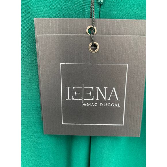 MAC DUGGAL Dress Size 6 Evening Gown Sleeveless NEW Scoop Neck Green Ruched Knot - Picture 3 of 7